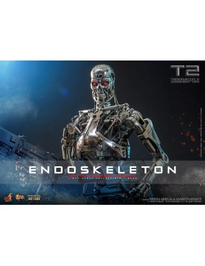 Hot Toys Movie Masterpiece Terminator 2 Judgement Endoskeleton Battle Damaged Version 1/6 Scale Collectible Figure