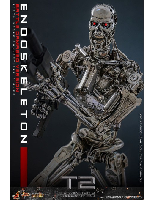 Hot Toys Movie Masterpiece Terminator 2 Judgement Endoskeleton Battle Damaged Version 1/6 Scale Collectible Figure