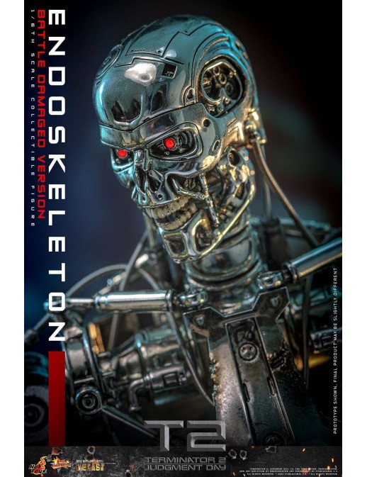 Hot Toys Movie Masterpiece Terminator 2 Judgement Endoskeleton Battle Damaged Version 1/6 Scale Collectible Figure