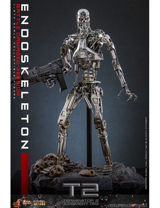 Hot Toys Movie Masterpiece Terminator 2 Judgement Endoskeleton Battle Damaged Version 1/6 Scale Collectible Figure
