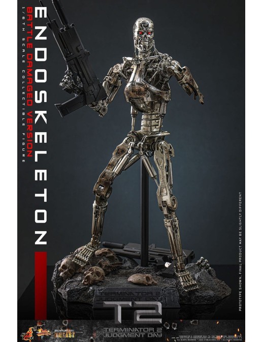 Hot Toys Movie Masterpiece Terminator 2 Judgement Endoskeleton Battle Damaged Version 1/6 Scale Collectible Figure