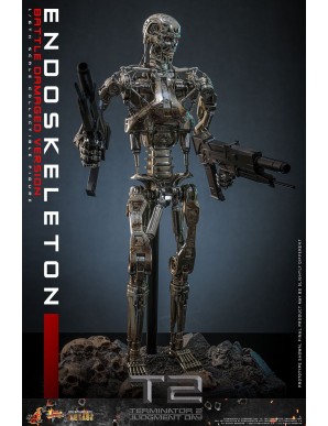 Hot Toys Movie Masterpiece Terminator 2 Judgement Endoskeleton Battle Damaged Version 1/6 Scale Collectible Figure
