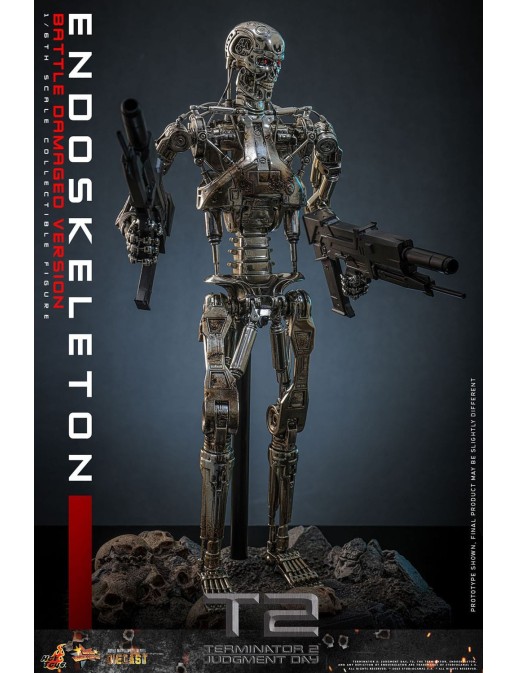 Hot Toys Movie Masterpiece Terminator 2 Judgement Endoskeleton Battle Damaged Version 1/6 Scale Collectible Figure