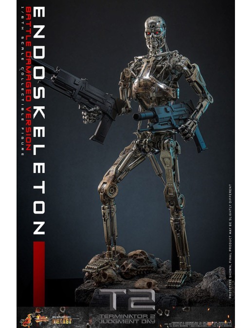 Hot Toys Movie Masterpiece Terminator 2 Judgement Endoskeleton Battle Damaged Version 1/6 Scale Collectible Figure
