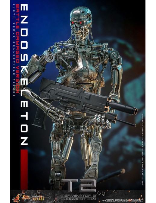 Hot Toys Movie Masterpiece Terminator 2 Judgement Endoskeleton Battle Damaged Version 1/6 Scale Collectible Figure