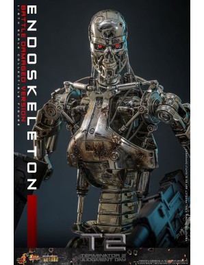 Hot Toys Movie Masterpiece Terminator 2 Judgement Endoskeleton Battle Damaged Version 1/6 Scale Collectible Figure