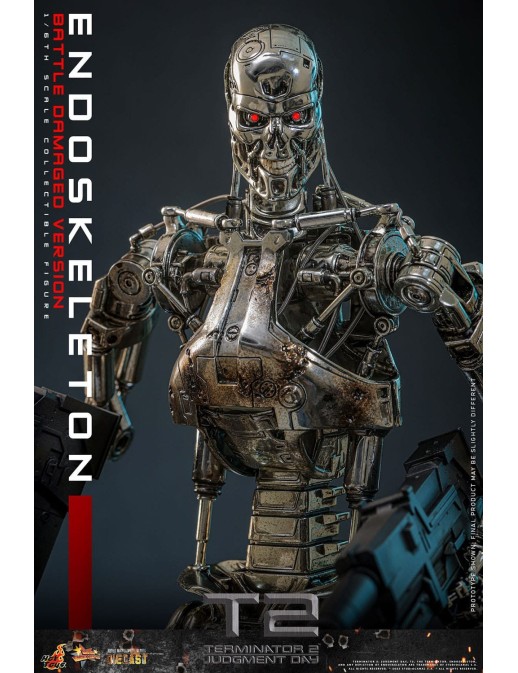 Hot Toys Movie Masterpiece Terminator 2 Judgement Endoskeleton Battle Damaged Version 1/6 Scale Collectible Figure