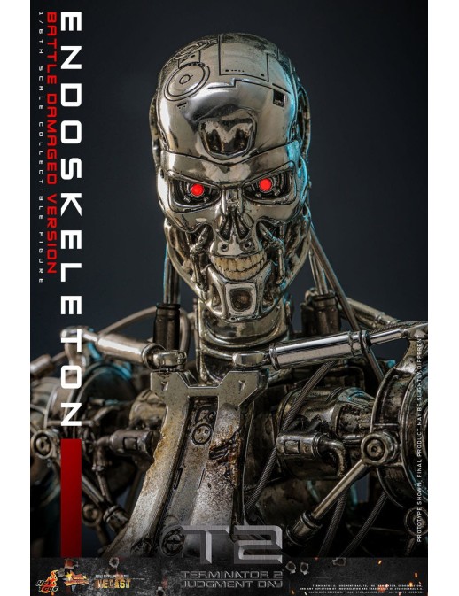 Hot Toys Movie Masterpiece Terminator 2 Judgement Endoskeleton Battle Damaged Version 1/6 Scale Collectible Figure