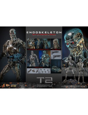 Hot Toys Movie Masterpiece Terminator 2 Judgement Endoskeleton Battle Damaged Version 1/6 Scale Collectible Figure