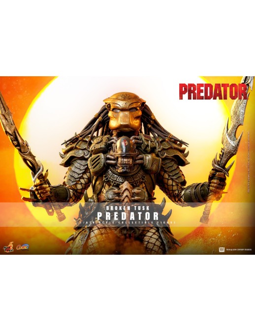 Hot Toys Comic Masterpiece Alien VS Predator Broken Tusk Predator 1/6 Scale Collectible Figure