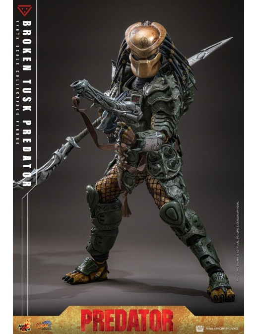 Hot Toys Comic Masterpiece Alien VS Predator Broken Tusk Predator 1/6 Scale Collectible Figure