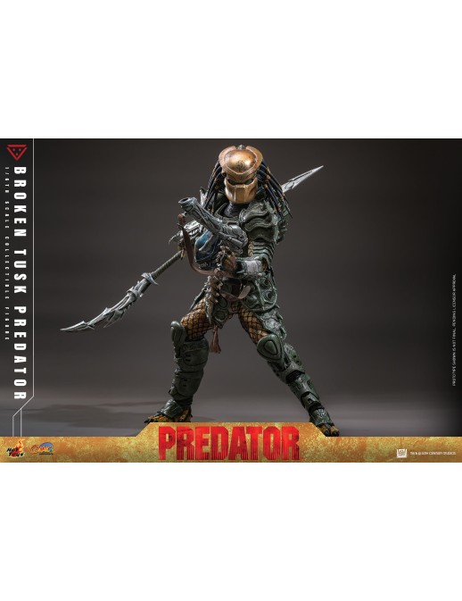 Hot Toys Comic Masterpiece Alien VS Predator Broken Tusk Predator 1/6 Scale Collectible Figure