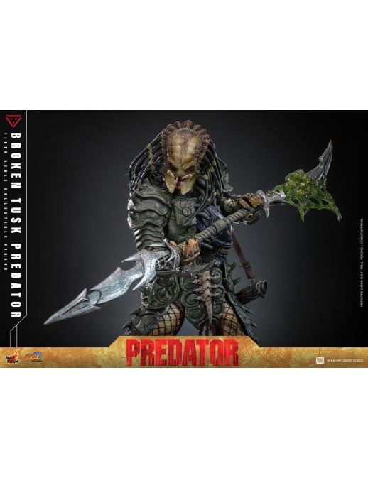 Hot Toys Comic Masterpiece Alien VS Predator Broken Tusk Predator 1/6 Scale Collectible Figure