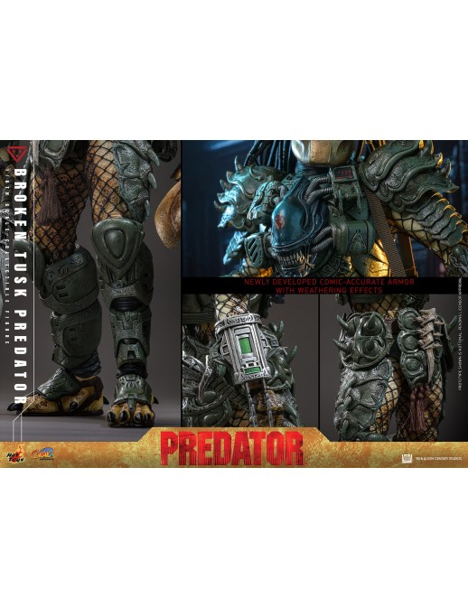 Hot Toys Comic Masterpiece Alien VS Predator Broken Tusk Predator 1/6 Scale Collectible Figure