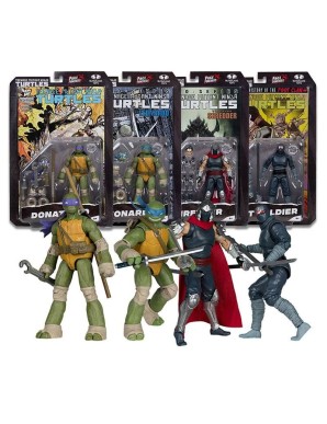 McFarlane Teenage Mutant Ninja Turtles Page Punchers 4 Figures Set with Comic