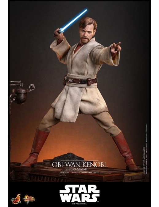 Hot Toys Movie Masterpiece Star Wars Revenge of the Sith Obi-Wan Kenobi Mustafar 1/6 Scale Collectible Figure