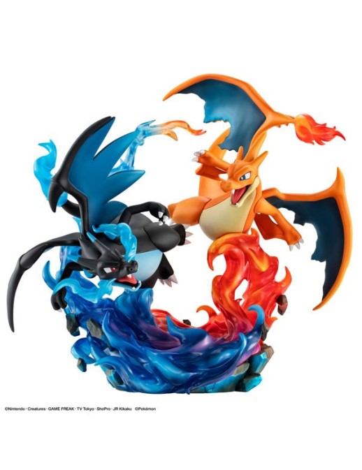 Megahouse G.E.M. EX Series Pokemon Mega Charizard X & Mega Charizard Y