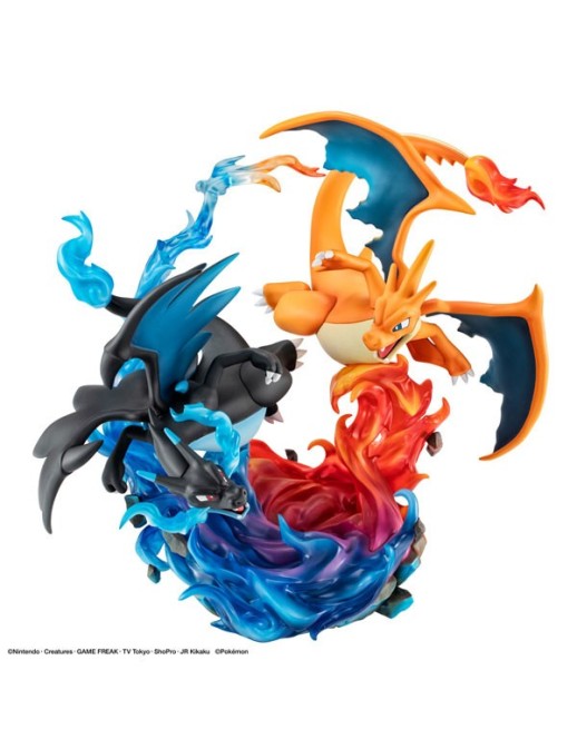 Megahouse G.E.M. EX Series Pokemon Mega Charizard X & Mega Charizard Y