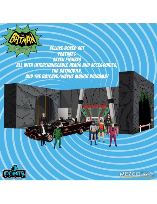 Mezco Batman 1966 5 Points Action Figures Deluxe Box Set
