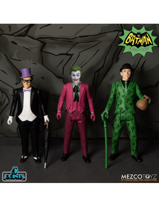 Mezco Batman 1966 5 Points Action Figures Deluxe Box Set