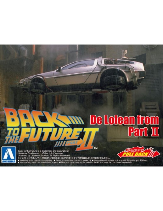 Aoshima Movie Mecha Series 12 Back To The Future II DeLorean 1/43 Scale Model Kit