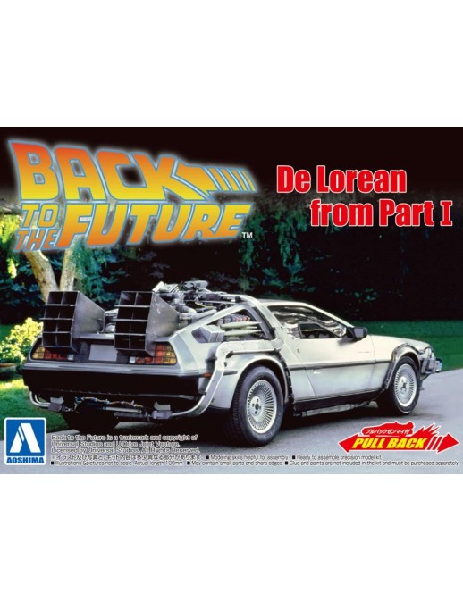 Aoshima Movie Mecha Series 11 Back To The Future DeLorean 1/43 Scale Model Kit