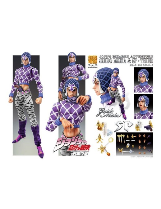 Medicos Super Action Statue JoJo's Bizarre Adventure Golden Wind Guido Mista & Sex Pistols Third