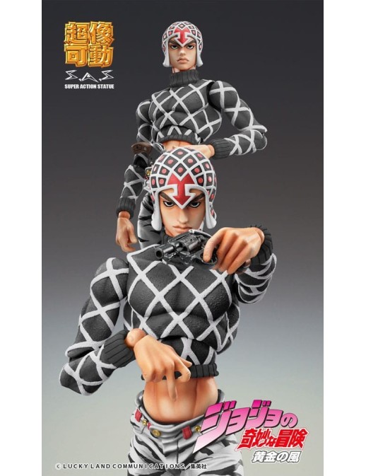 Medicos Super Action Statue JoJo's Bizarre Adventure Golden Wind Guido Mista & Sex Pistols Black Version