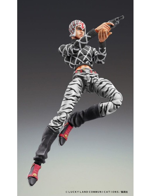 Medicos Super Action Statue JoJo's Bizarre Adventure Golden Wind Guido Mista & Sex Pistols Black Version