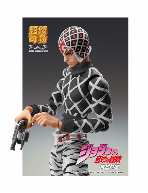 Medicos Super Action Statue JoJo's Bizarre Adventure Golden Wind Guido Mista & Sex Pistols Black Version