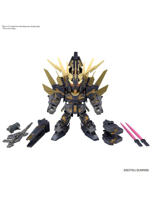 Bandai SD Gundam Cross Silhouette Unicorn Gundam 2 Banshee Destroy Mode & Banshee Norn Parts Set