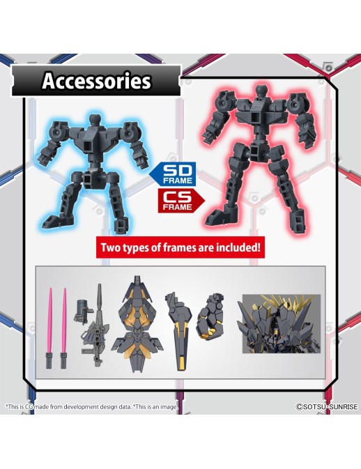 Bandai SD Gundam Cross Silhouette Unicorn Gundam 2 Banshee Destroy Mode & Banshee Norn Parts Set
