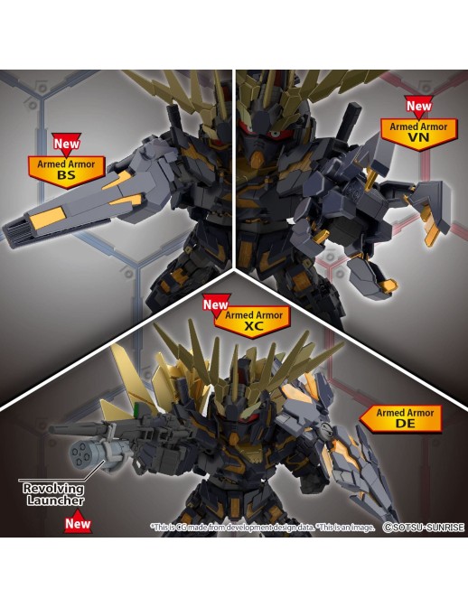 Bandai SD Gundam Cross Silhouette Unicorn Gundam 2 Banshee Destroy Mode & Banshee Norn Parts Set