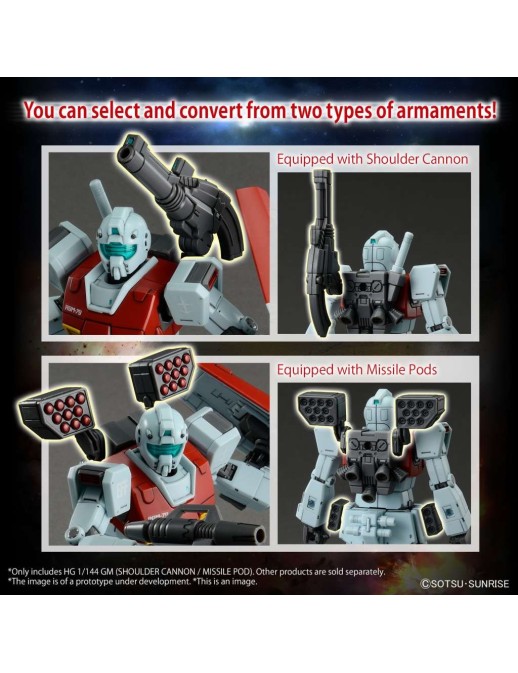 Bandai High Grade HG 1/144 Mobile Suit Gundam RGM-79 GM Shoulder Cannon / Missile Pod